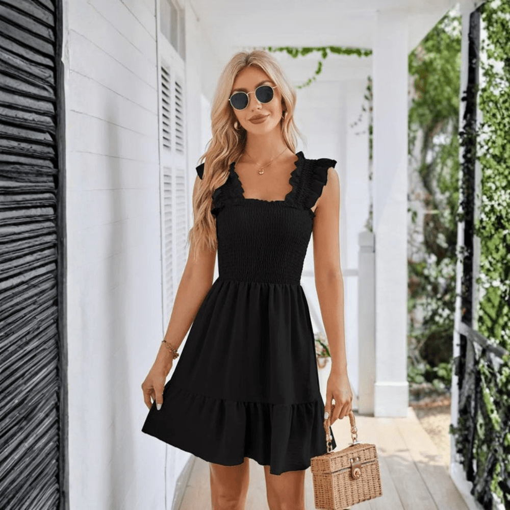 Flirty Ruffle Backless Maxi Dress