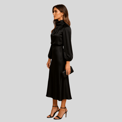 Chic High Waist Midi Dress