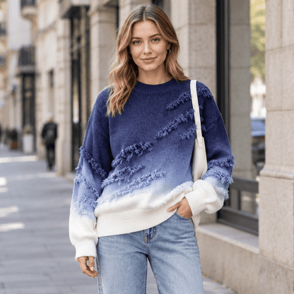 Pullover mit Farbverlauf und Rundhalsausschnitt