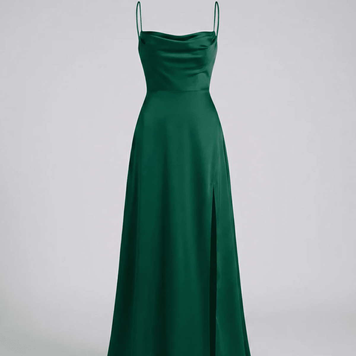 Elegant Cowl Neck Split Maxi Dress