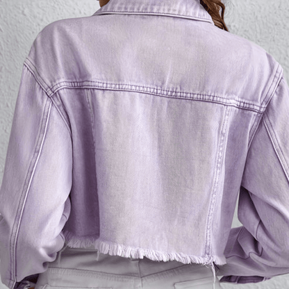 Frayed Purple Denim Jacket