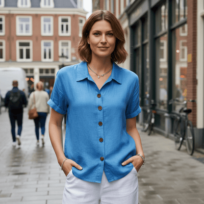 Relaxed Polish Short-Sleeve Top