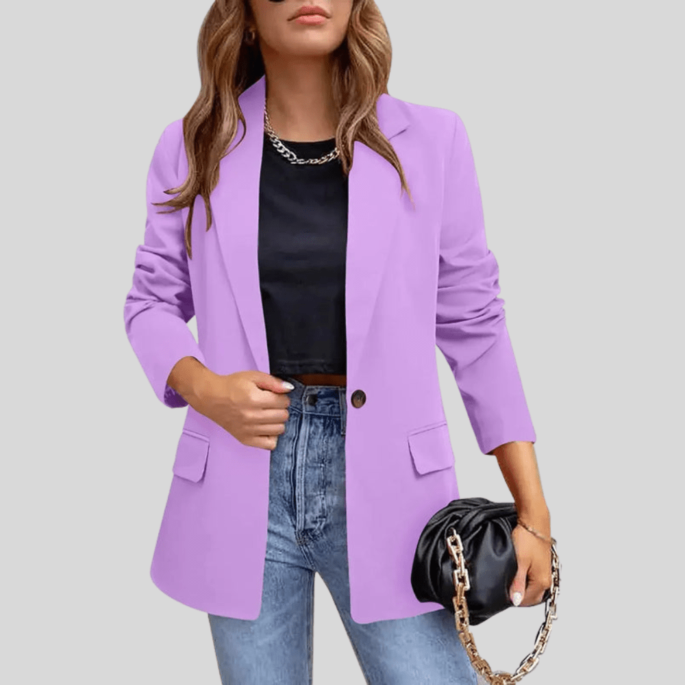 Polished Blazer Turn Down Collar
