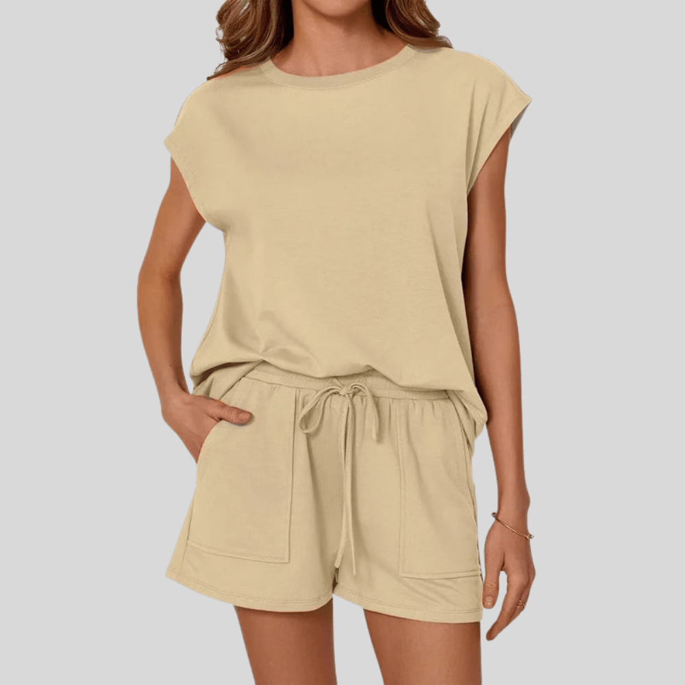 Casual Summer Two Piece T Shirt and Shorts Set