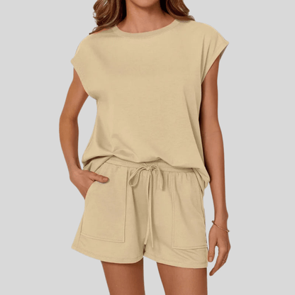 Casual Summer Two Piece T Shirt and Shorts Set