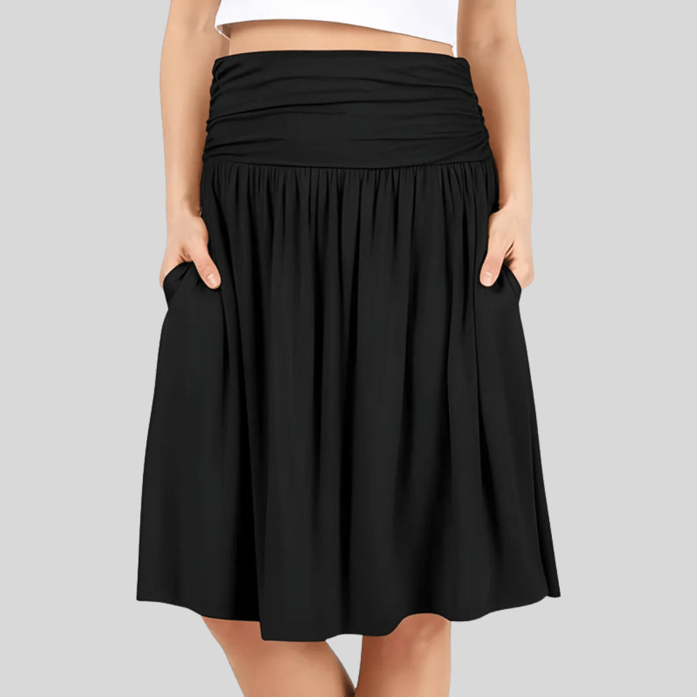 Sleek Pleated Skirt With Pockets
