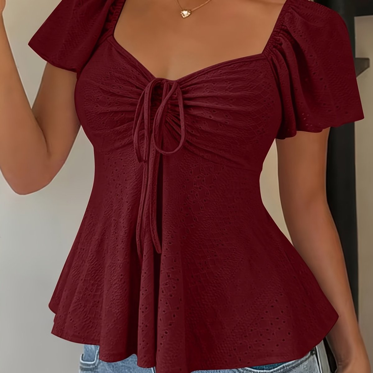 Icy Jacquard Top Short Sleeve