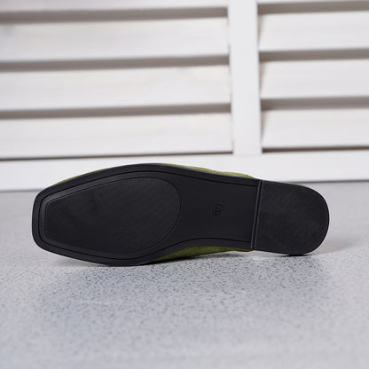 Square Toe Slip On Mule Loafers