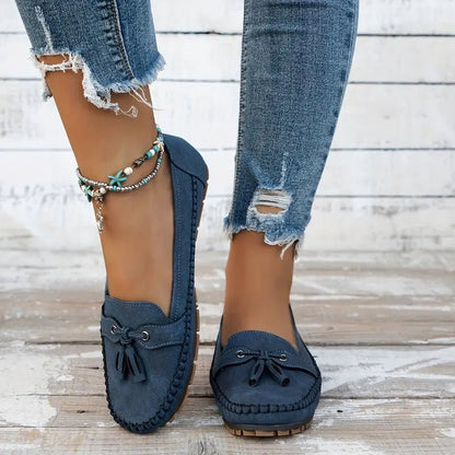 Timeless Leather Bow Loafers