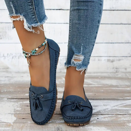 Timeless Leather Bow Loafers