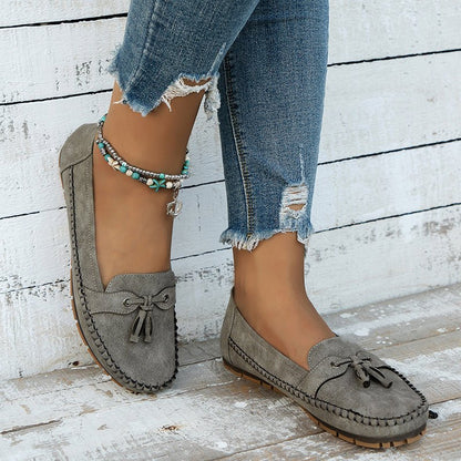 Timeless Leather Bow Loafers