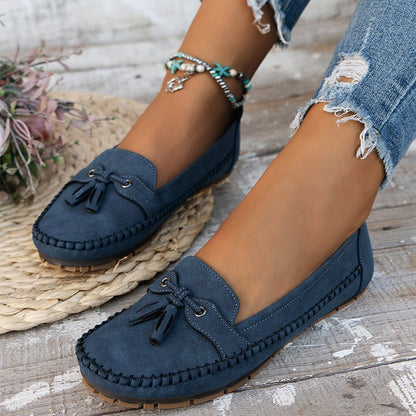 Timeless Leather Bow Loafers