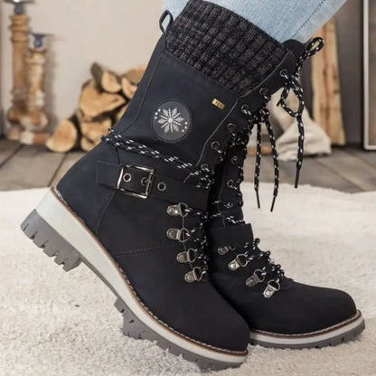 Women's Knit-Cuff Snow Boots