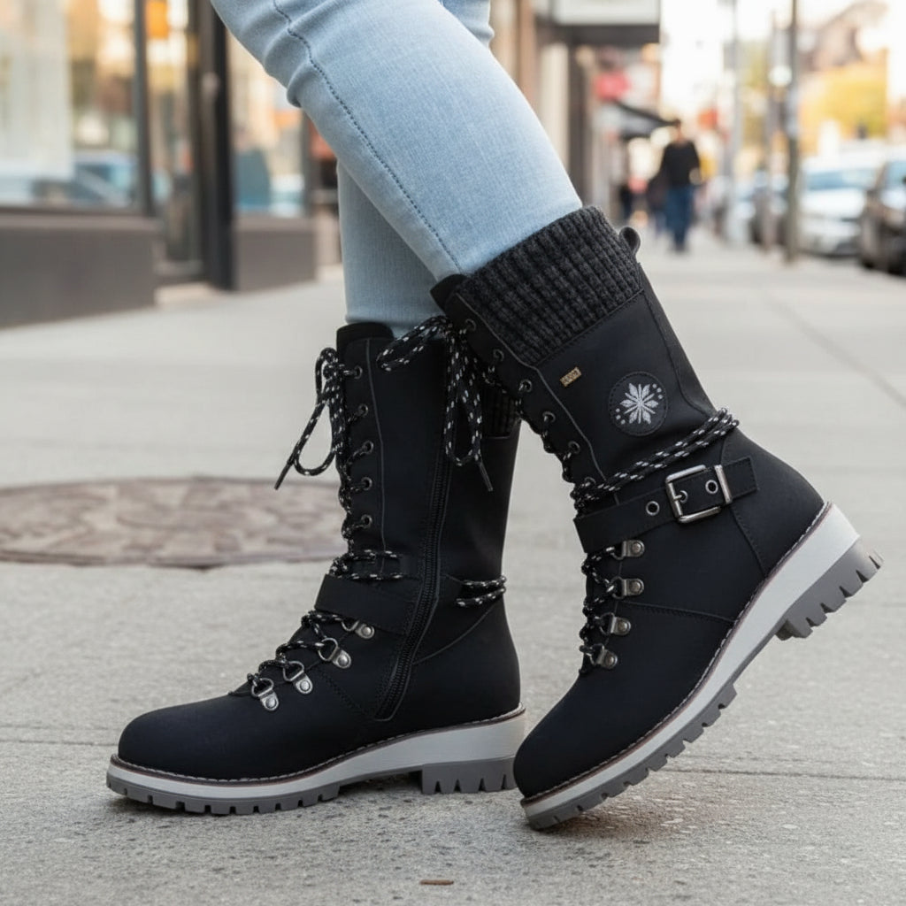 Women's Knit-Cuff Snow Boots