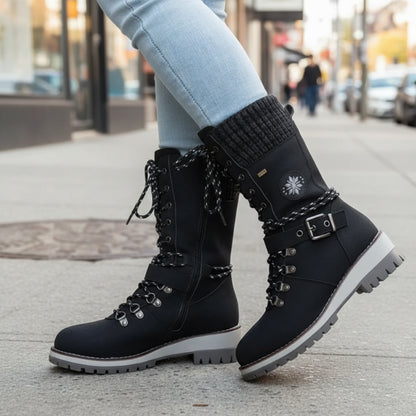 Women's Knit-Cuff Snow Boots