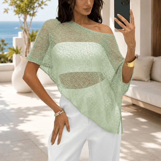 Sheer Crochet Poncho Shrug