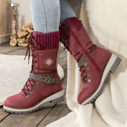 Women's Knit-Cuff Snow Boots