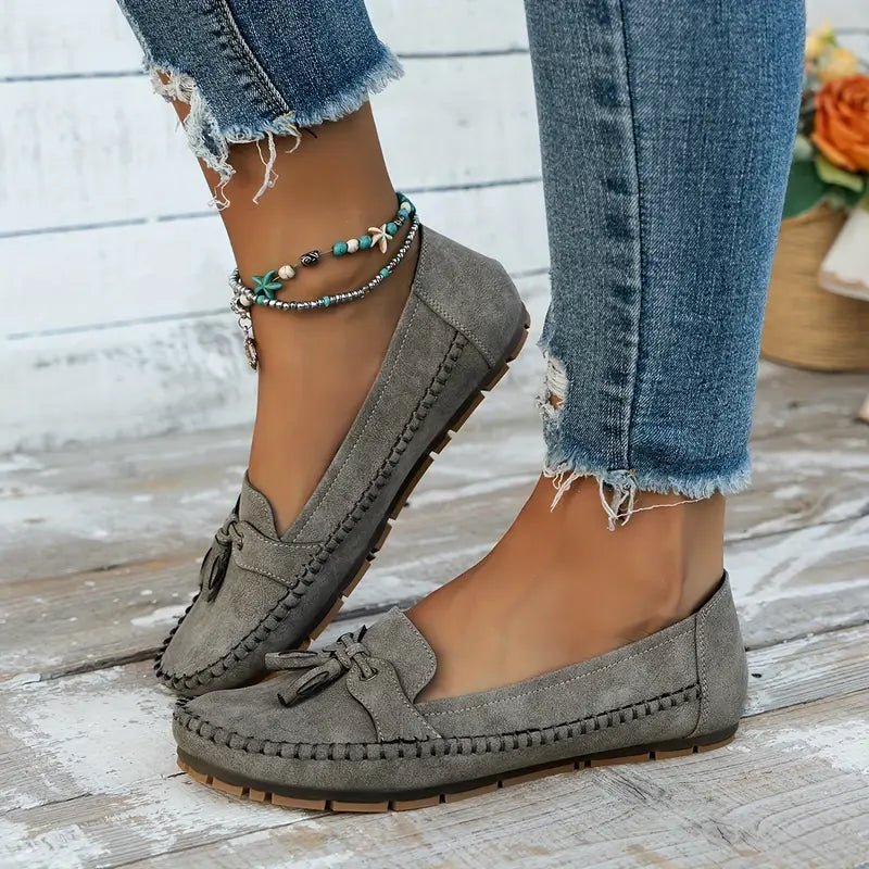 Timeless Leather Bow Loafers