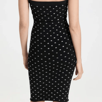 Sleek Strapless Midi Dress Bodycon