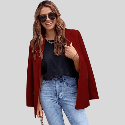 Polished Blazer Turn Down Collar