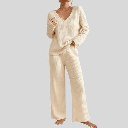 Long Sleeve Top And Wide Leg Pants Set