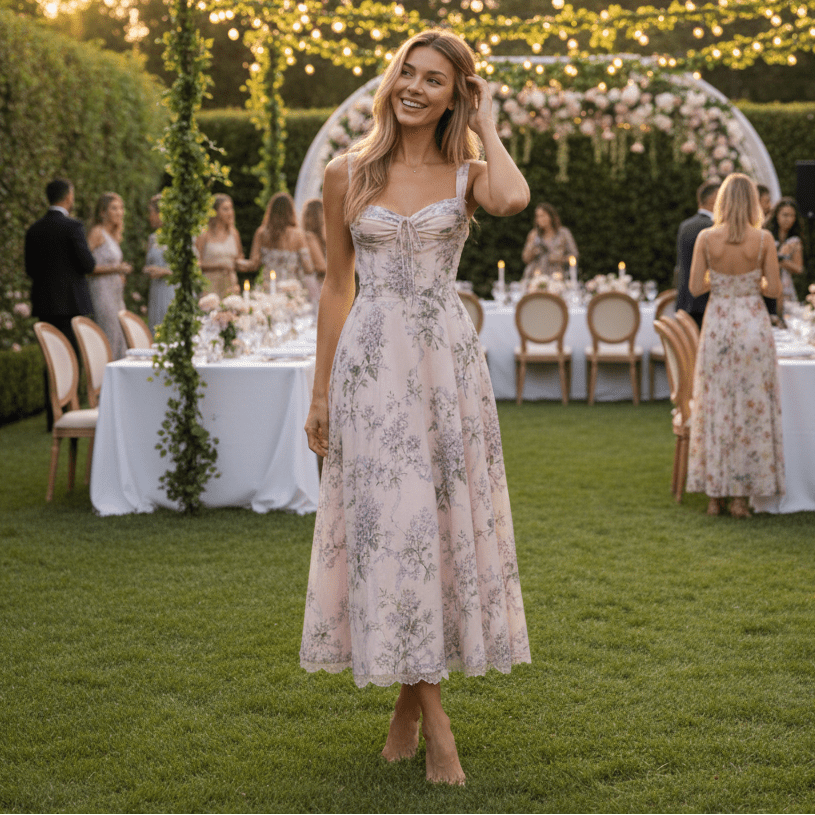Vestido midi con corsé