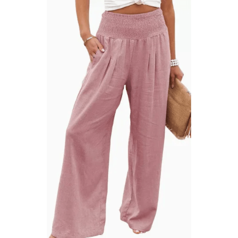 Relaxed Plaid Wide Leg Pants