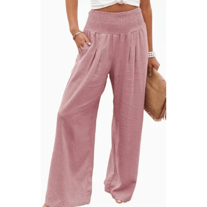 Relaxed Plaid Wide Leg Pants