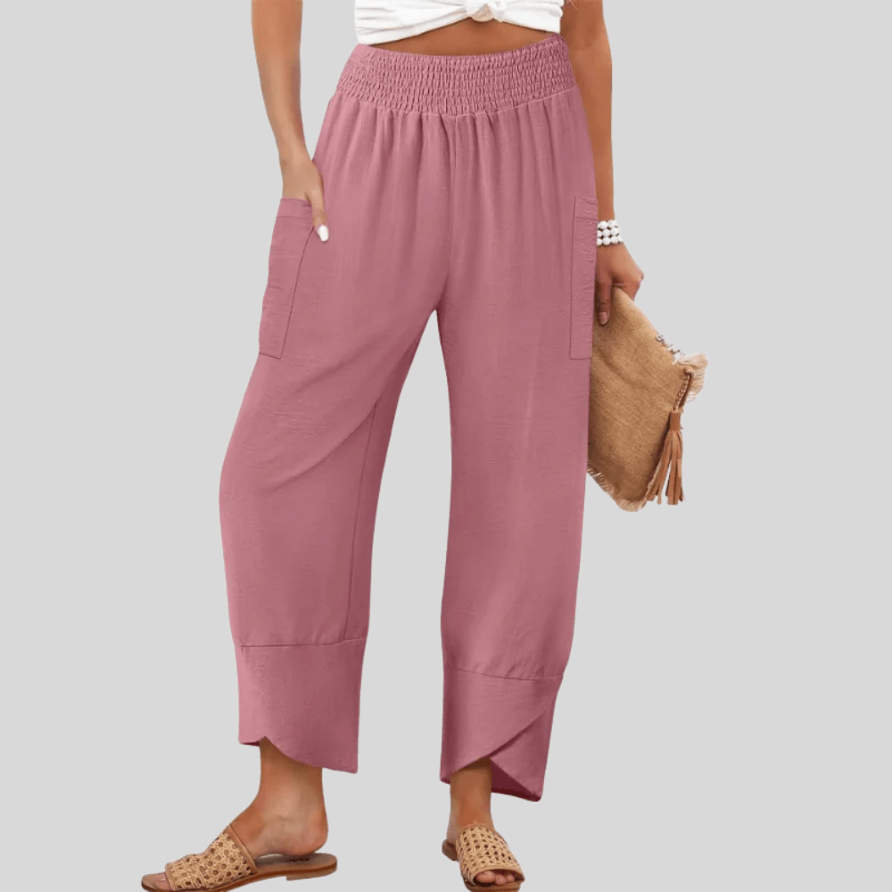 Cozy Elastic Waist Wide Leg Pants