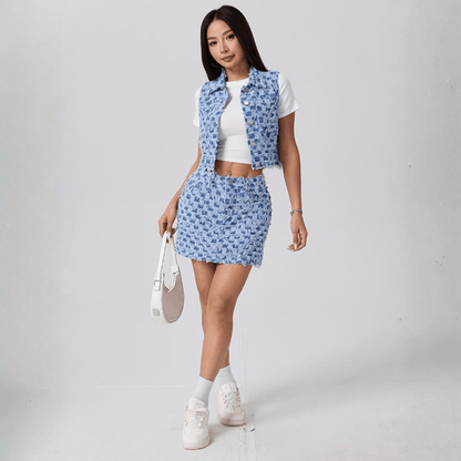 Bold Denim Two Piece Set