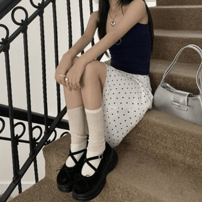 Chic Polka Dot Midi Skirt