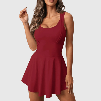 Sleeveless Tennis Workout Dress With Shorts