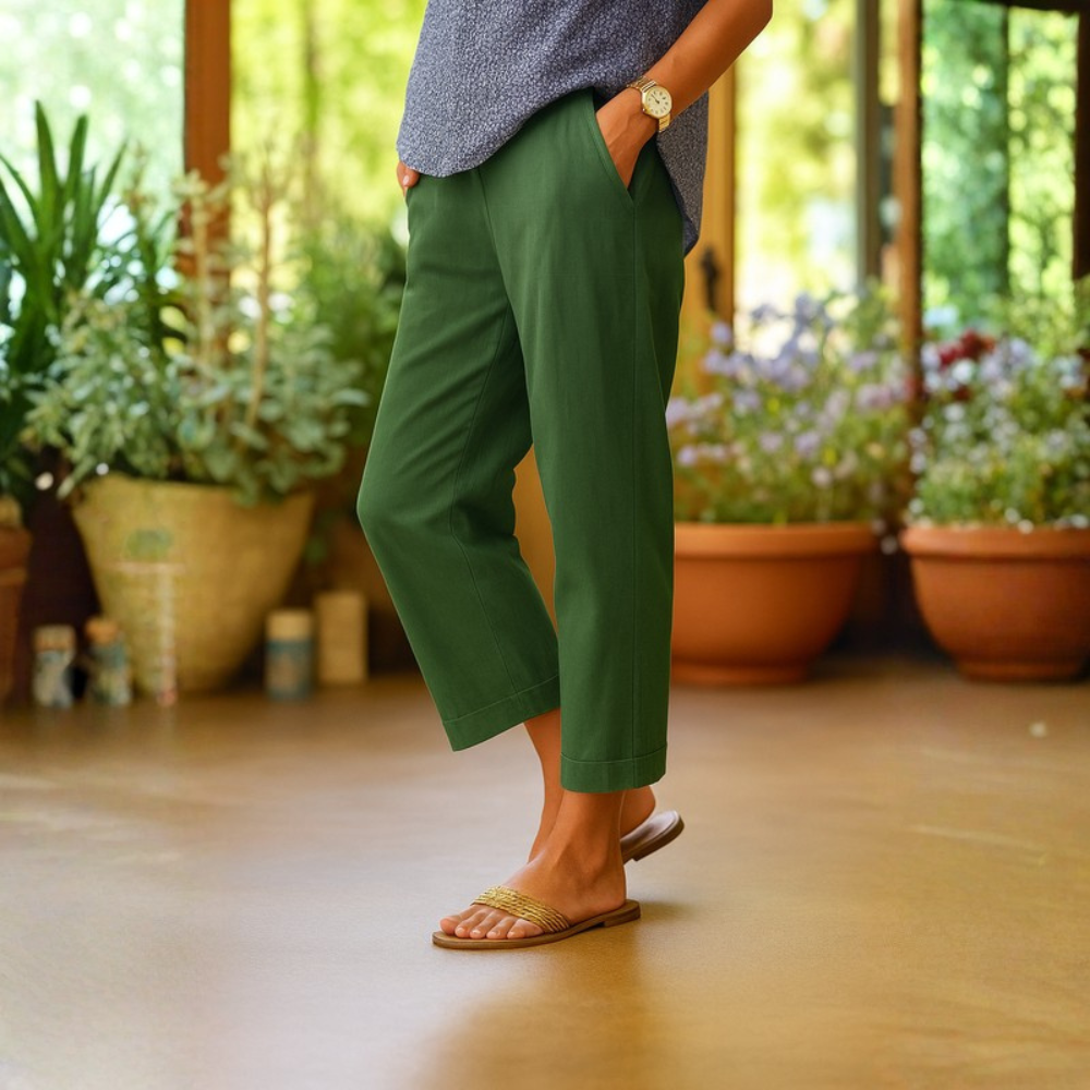 Lightweight Casual Trousers Flared