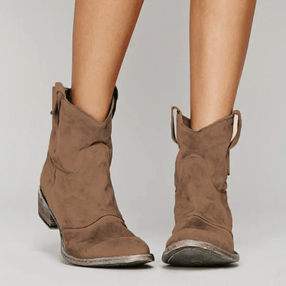 Western Leather Ankle Boots