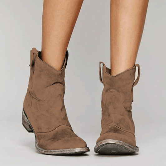 Western Leather Ankle Boots