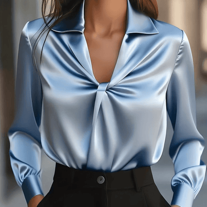 Effortless Icy Blue Twist Top