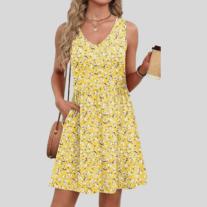 Floral Midi Dress Strapless
