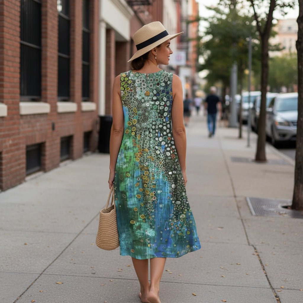 Ocean Mosaic Look Midi Dress