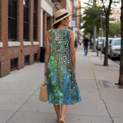 Ocean Mosaic Look Midi Dress