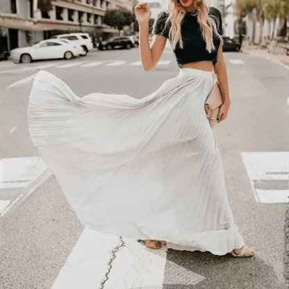 Vivid Multicolor Pleated Maxi Skirt