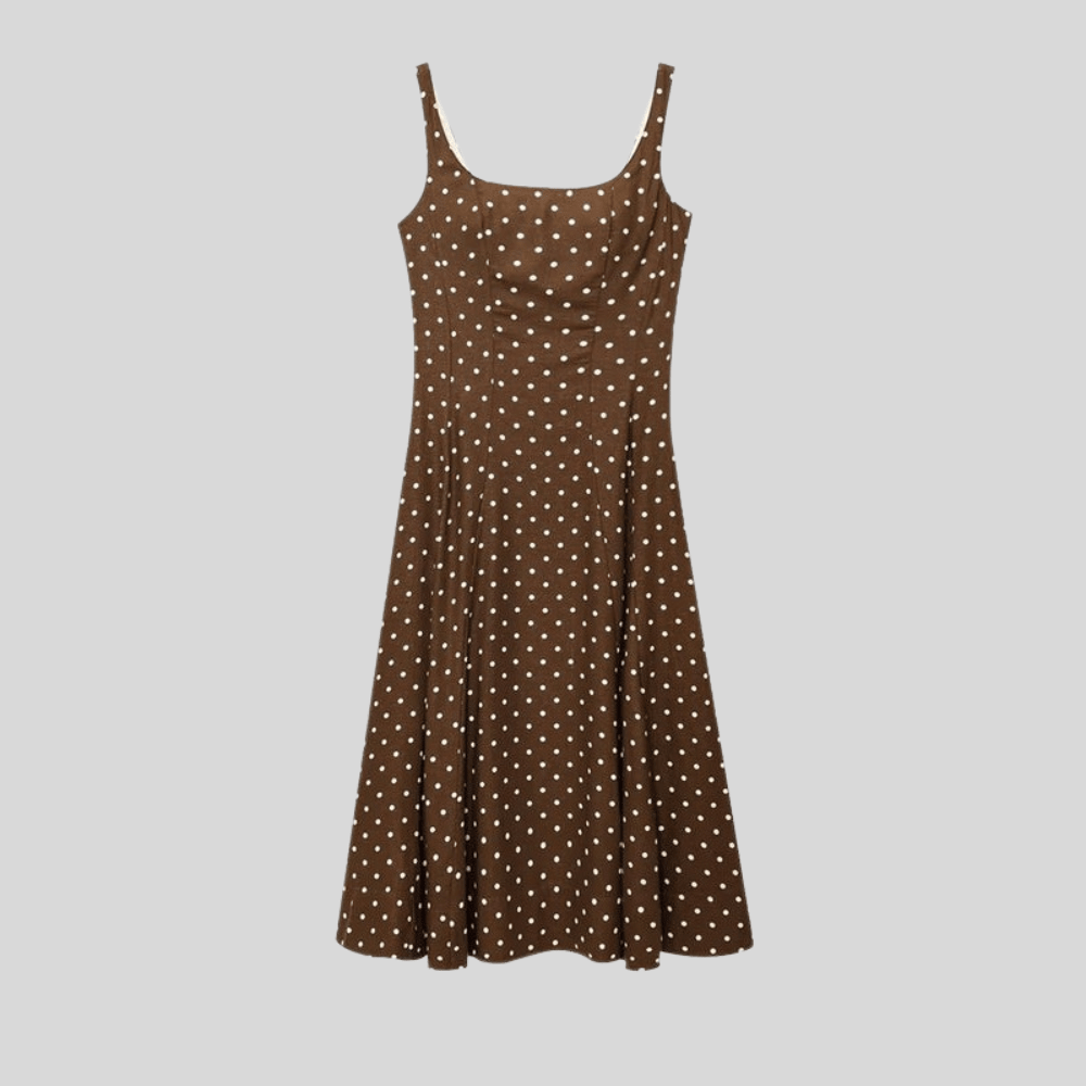 Playful Polka Dot Dress Backless