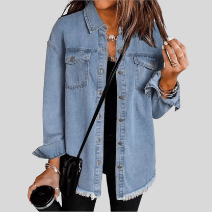 Washed Denim Shirt Jacket