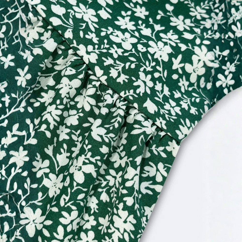 Floraler Midirock mit elastischem Bund