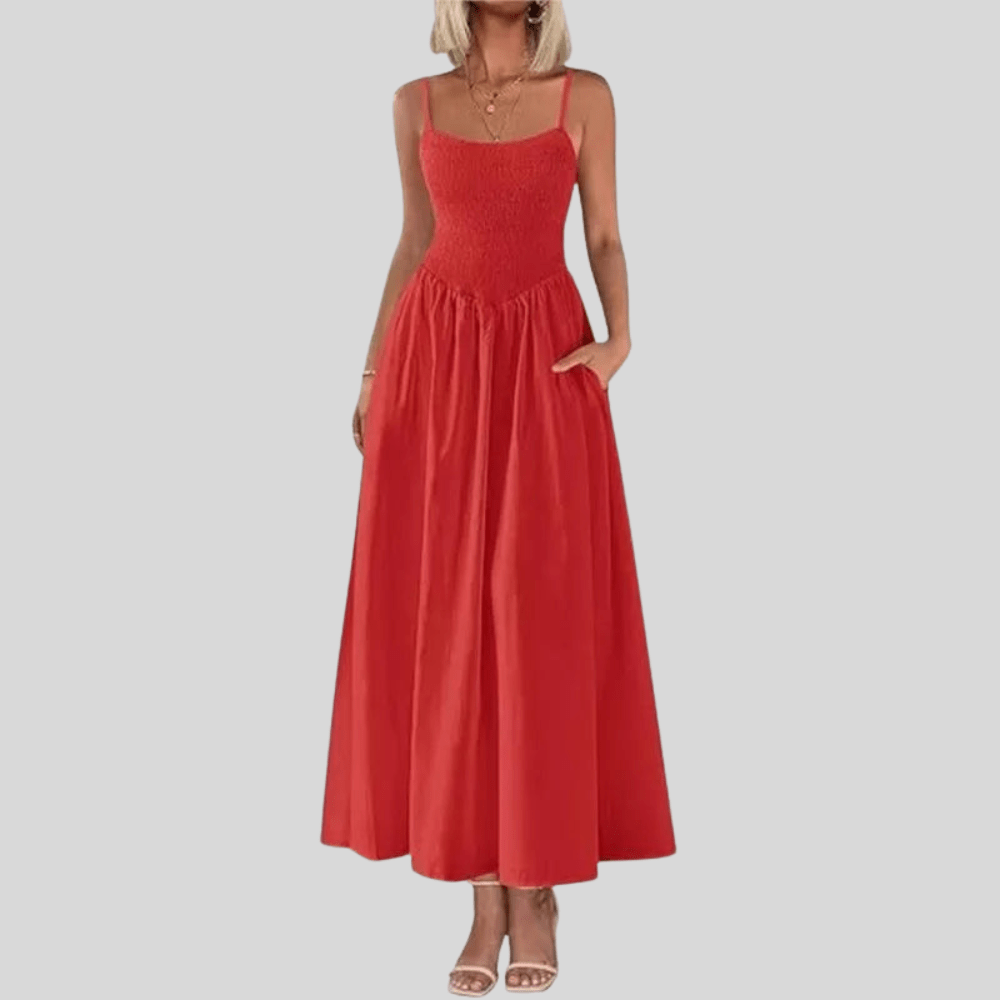 Sunny Pleated Midi Dress Pocket