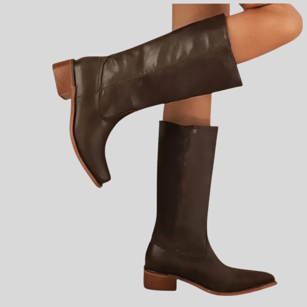 Sleek Leather Knee High Boots