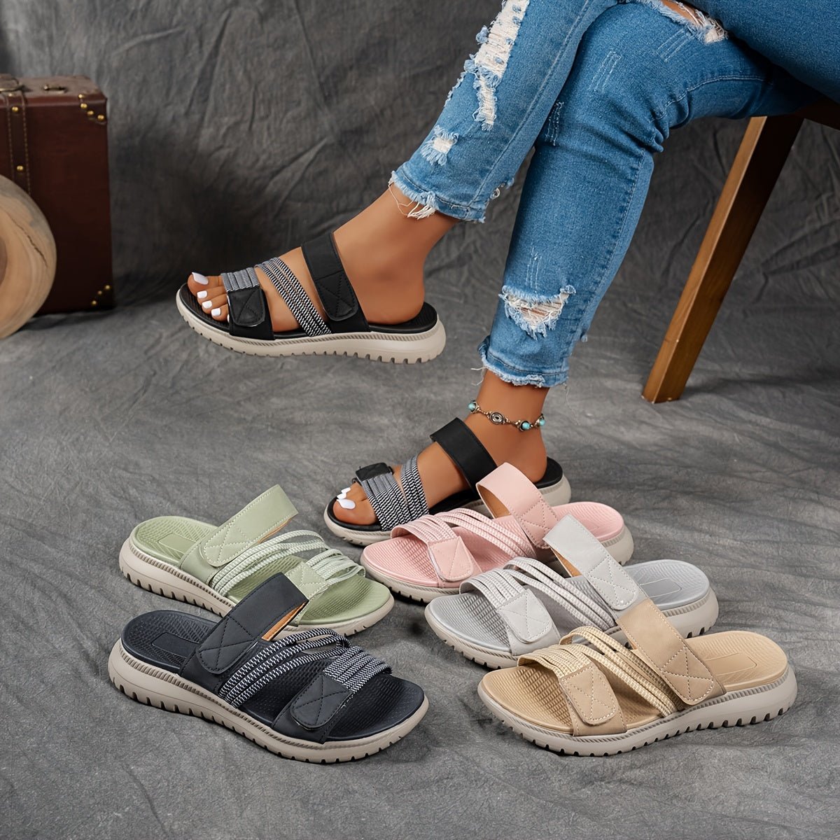 Elastic Strap Comfort Walking Sandals