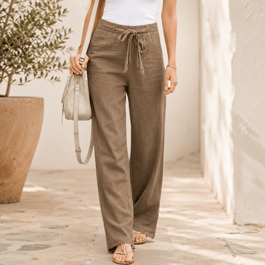 Wide Leg Drawstring Summer Pants