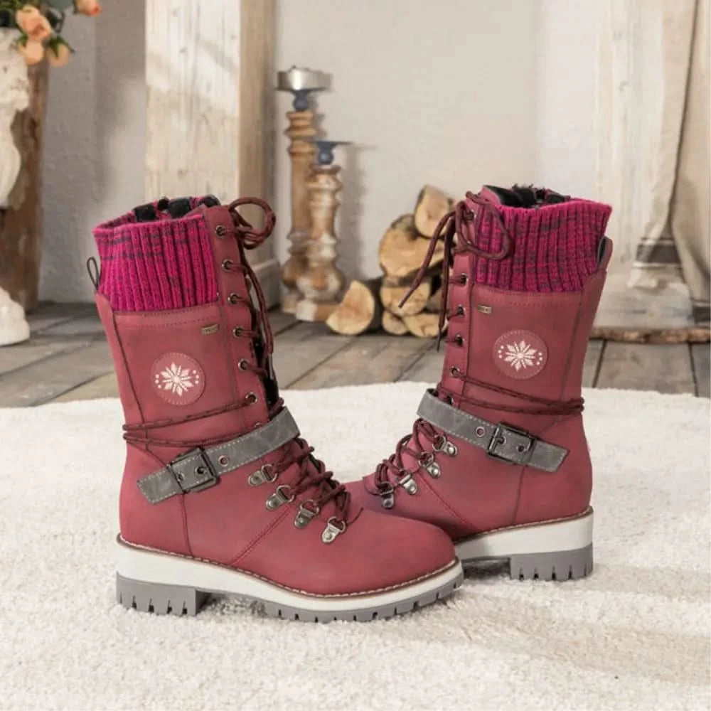 Women's Knit-Cuff Snow Boots