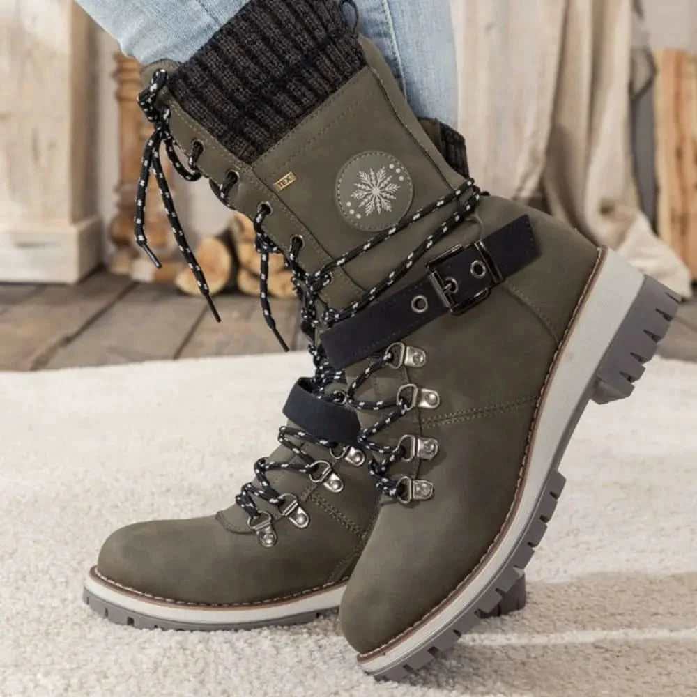 Women's Knit-Cuff Snow Boots