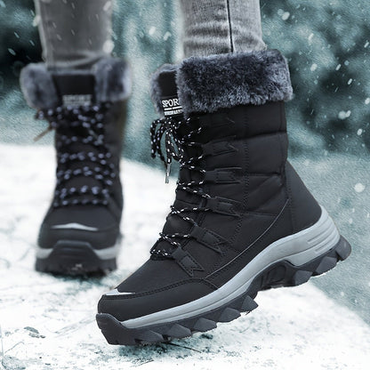 Damen-Schneestiefel mit Kunstfellmanschette